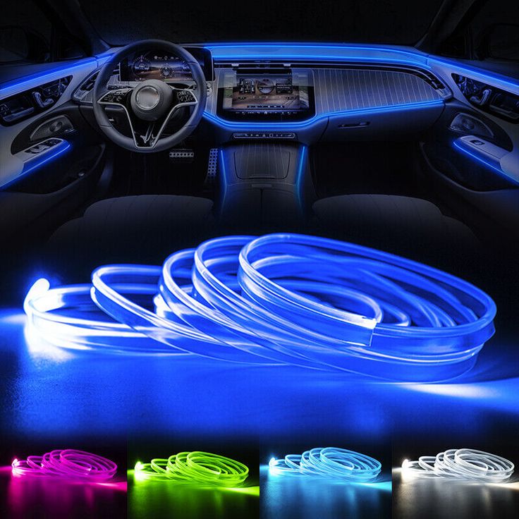 7 Color LED Car Interior Ambient Light | Remote Controlled - Atmosphere Lighting